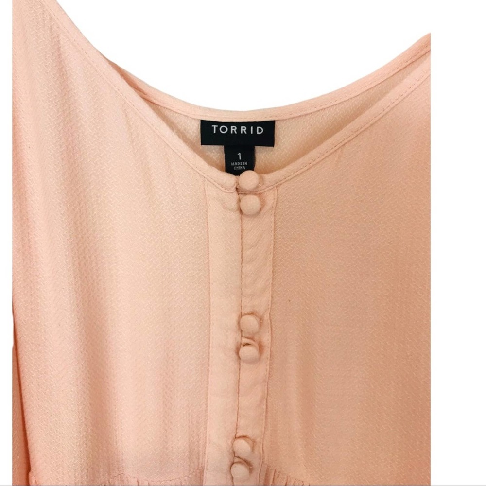TORRID BLUSH COLD SHOULDER BLOUSE - Picture 4 of 7
